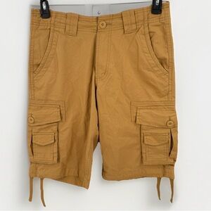 Match & Matchstick Cargo Pocket Shorts Mens Size 30 Tan Khaki Cotton/Polyester